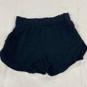 Universal Thread Black Gauze Cotton Elastic Waist Shorts Medium Relaxed Summer